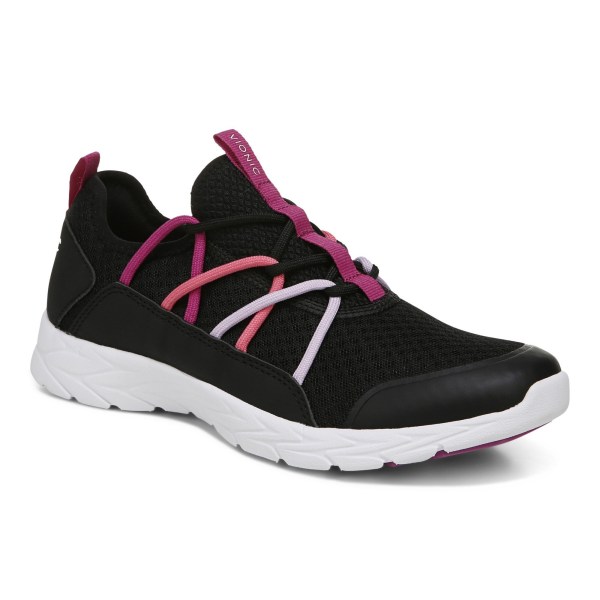 Vionic Trainers Ireland - Zeliya Lace Up Sneaker Black - Womens Shoes Sale | EVJWB-2869